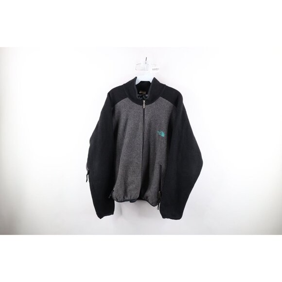 Vintage 90s The North Face Mens Medium Faded Spell Out Fleece Bomber Jacket USA
